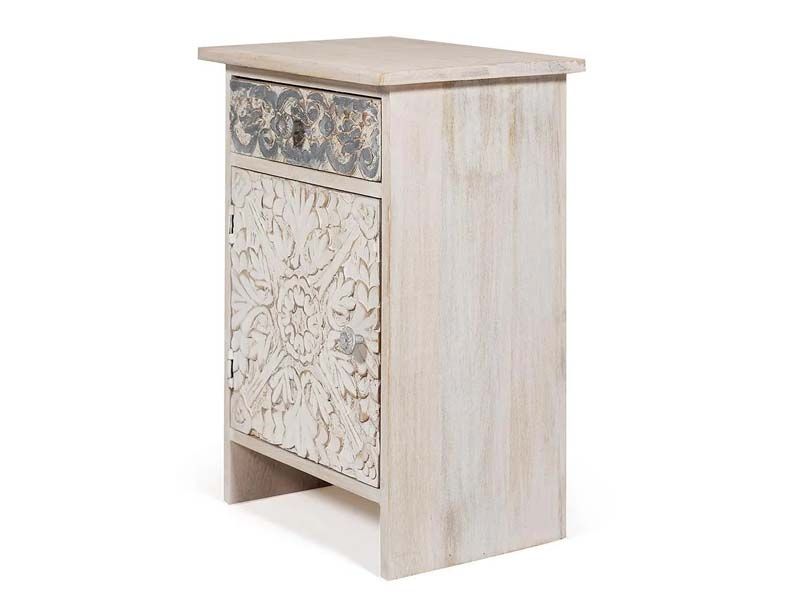 Тумба Caraibo (mod. SHE2164) дерево манго, 42х60х32см, натуральный / white wash