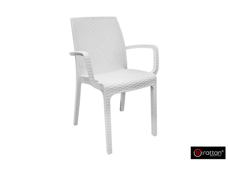 Стул B:rattan INDIANA с подлокотниками, белый