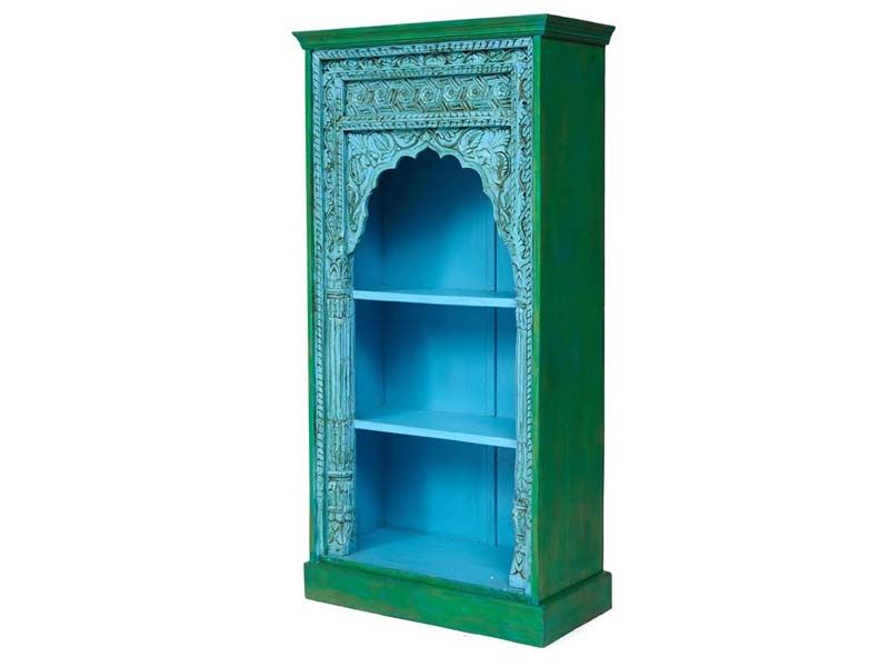 Шкаф книжный Alhambra (mod. 180224) 84х168х42см blue patina