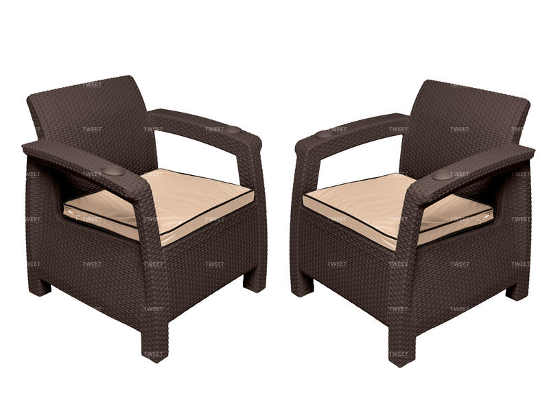 Комплект кресел TWEET Double Seat, цвет: коричневый
