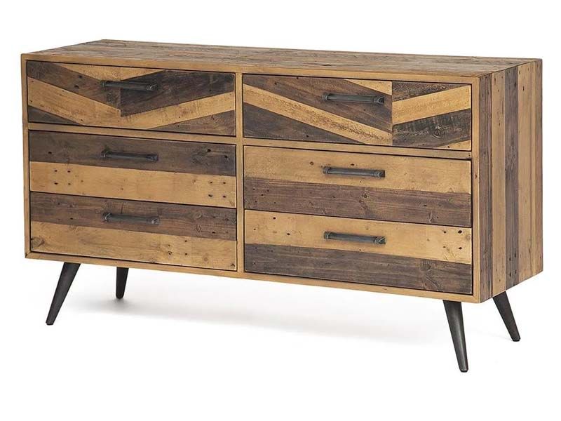 Комод LARGO (mod. LAR B04) дерево акация, 80х140х45см, brown recycled