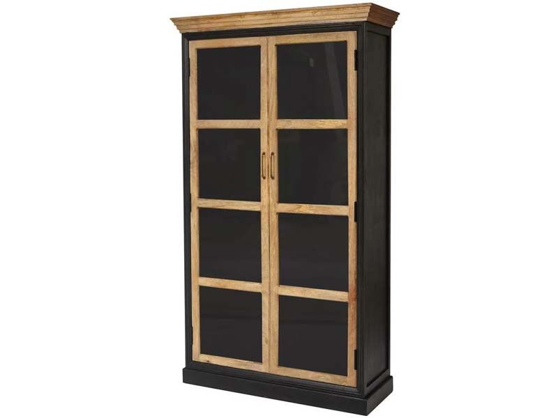 Шкаф книжный BLACK LABEL (mod. DA-2289) 110х41х211см черный/натуральный
