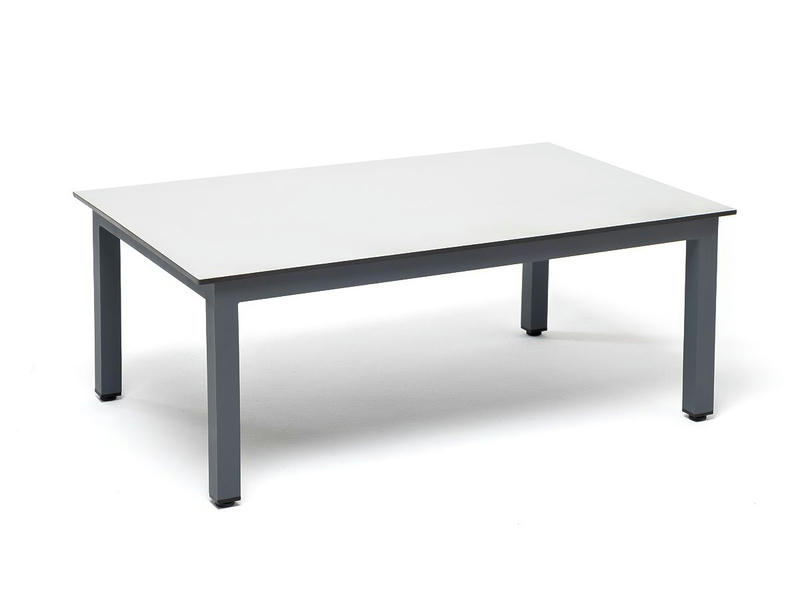 Канны журнальный столик из HPL 95х60, H40, каркас серый (RAL7024), цвет столешницы молочный