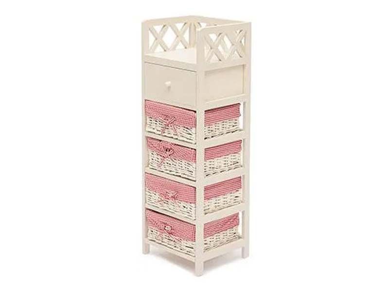 Тумба с ящиком CAGE 5 ( mod. 4340 ) paulownia, мдф, 34x30x104см, butter white (слоновая кость), ткань - красная клетка